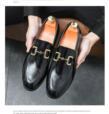 Rhyse | Men's casual and shiny loafers in solid colour