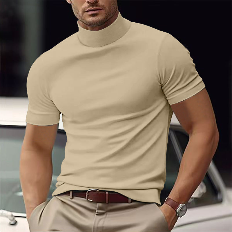 Chris | Basic casual turtleneck t-shirt for men with short sleeves