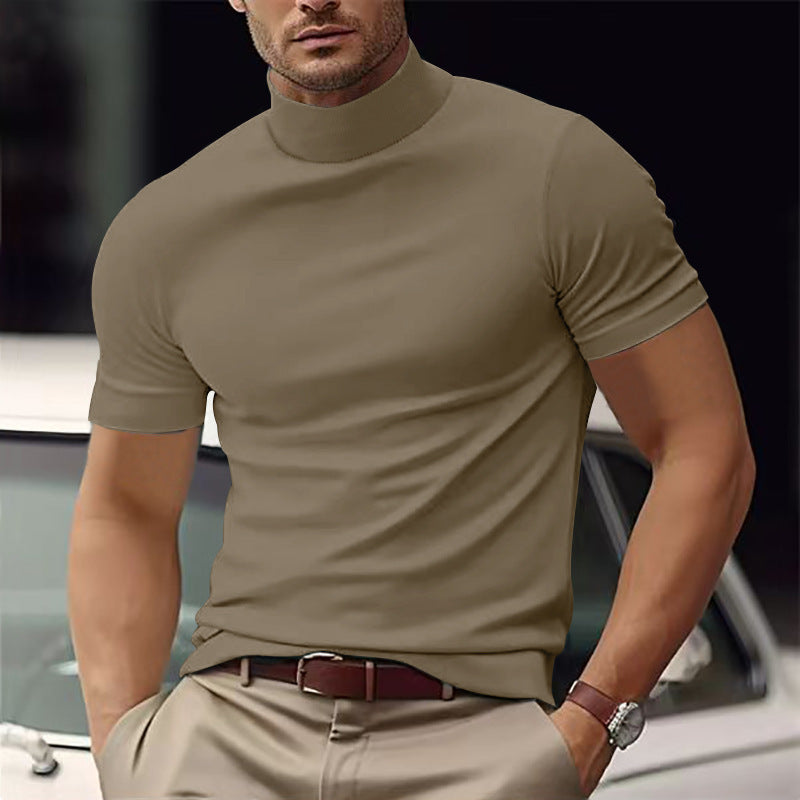 Chris | Basic casual turtleneck t-shirt for men with short sleeves