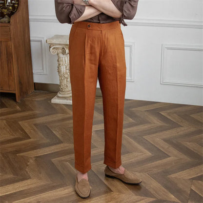 Lusyenn | Men's straight leg linen trousers